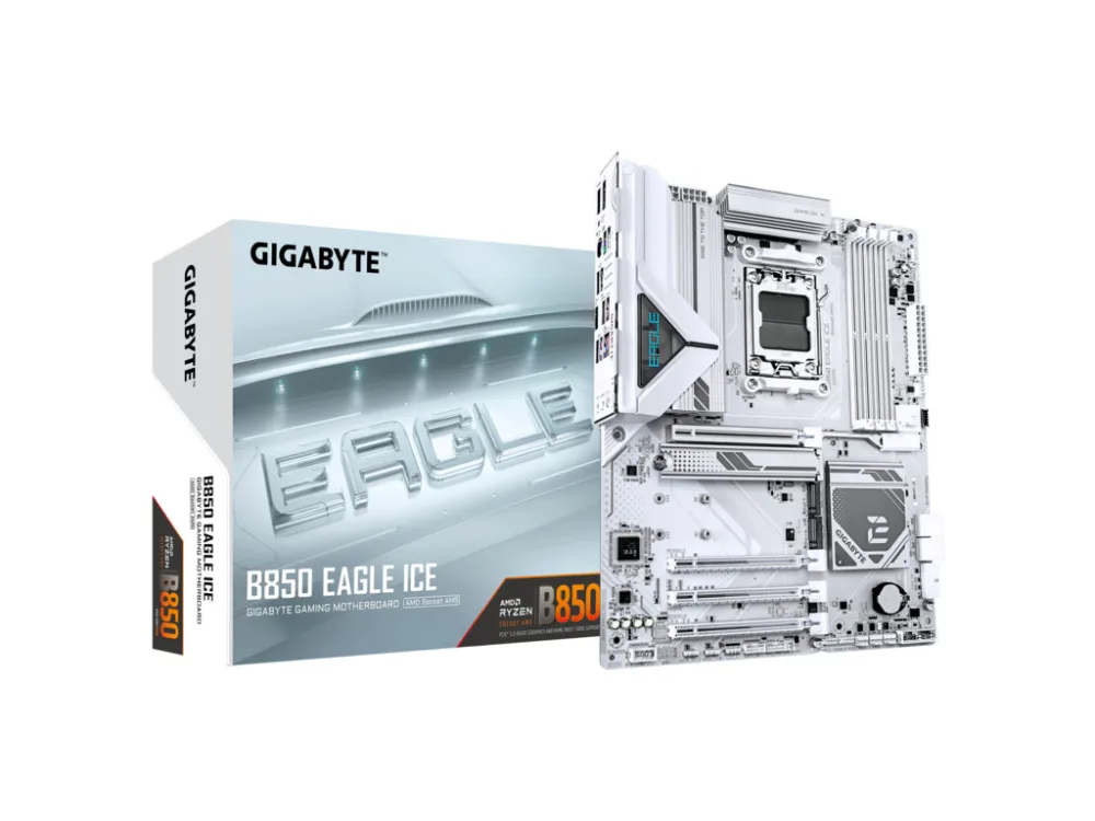Gigabyte MB B850 Eagle Ice AM5; 4xDDR5; 3xM.2; 4xSATA  8xUSB; HDMI, DP; USB Type-C, ATX;