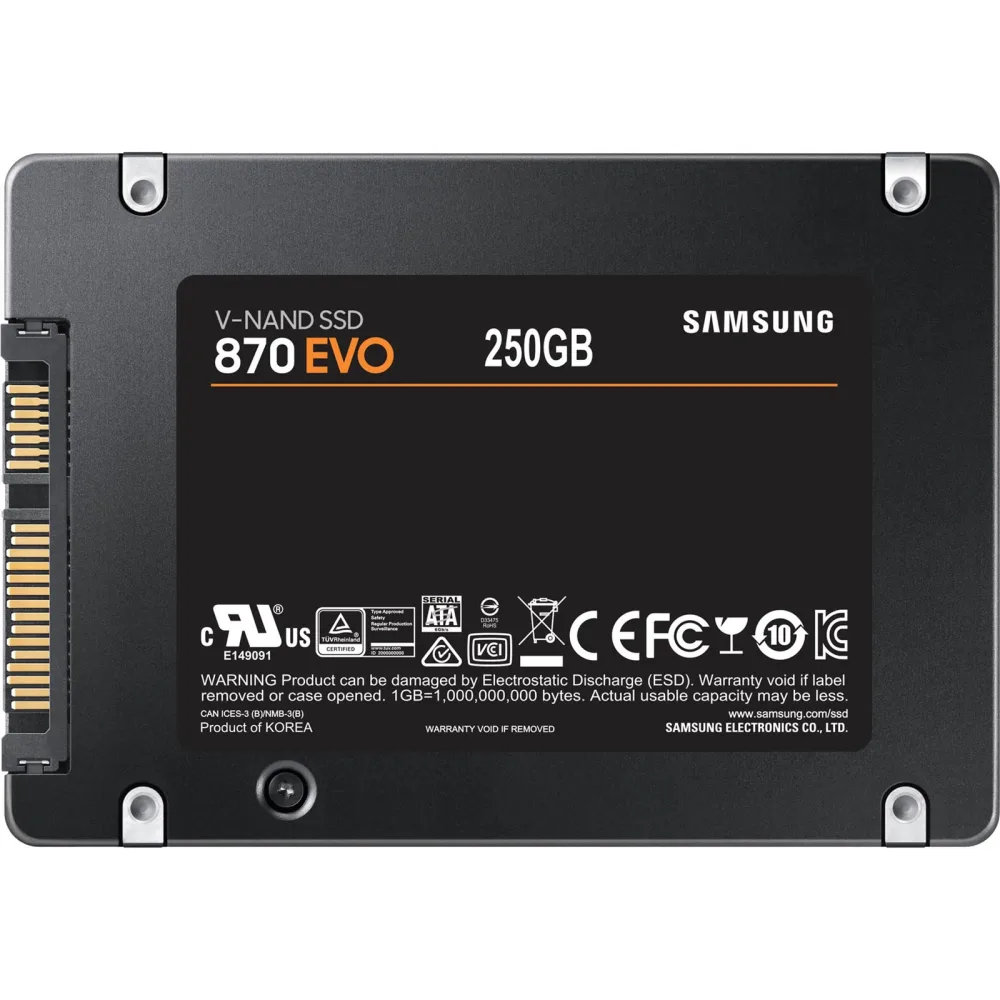 SAMSUNG SSD 870 EVO 250GB2.5'' SATA3;V-NAND MLC560MB/s read,530MB/s write