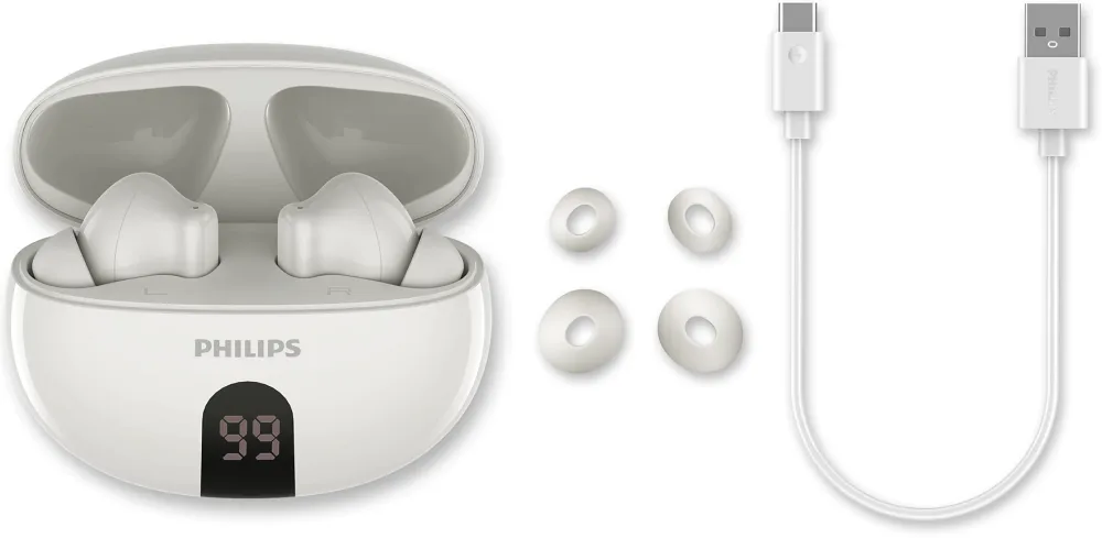 Bežične slušalice Philips - TAT2520WT/00, TWS, ANC, bijele