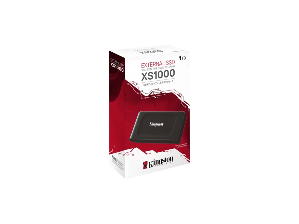 Kingston EXT SSD 1TB; XS1000;USB-C to USB-AR/W : 1050/1000 MB/s