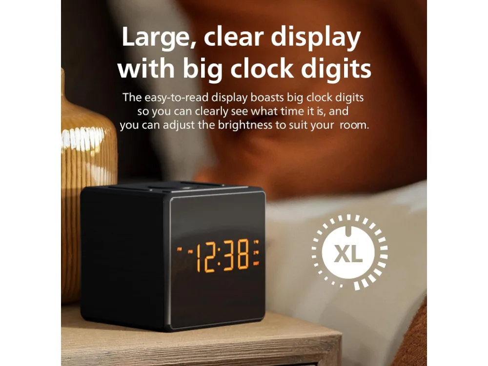 Philips radio sa satom TAR4500Velik, jasan zaslon; 2 alarma;FM digitalno podešavanje; USB-C priključ