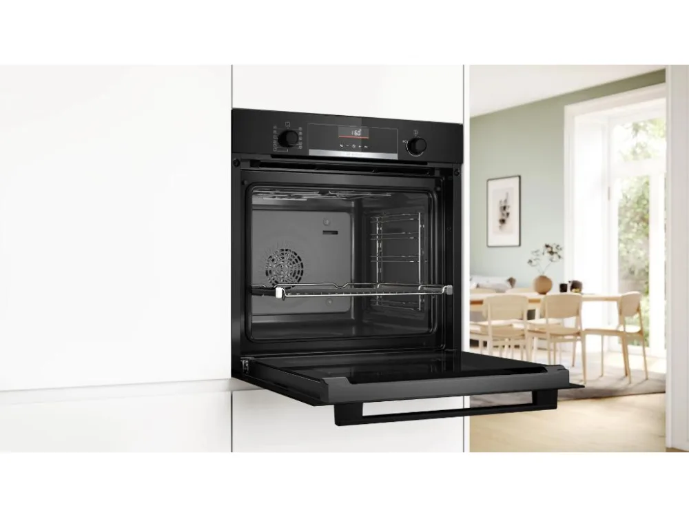 BOSCH pećnica  Serie 6| CRNA, A+, EcoClean, AIR FRY Funk,AutoPilot 10, VODILICA, 71L, 8 Programa,
