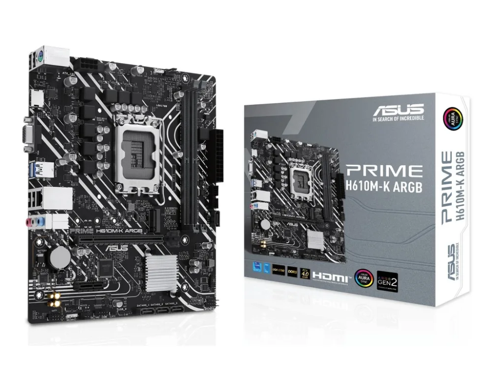 ASUS MB PRIME H610M-K ARGBLGA1700, 2xDDR5, 1x M.2, 6xUSB1x VGA, 1x HDMI, mATX