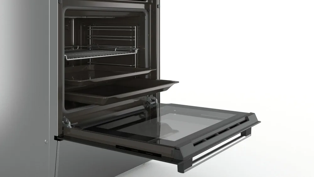 BOSCH električni štednjak Serie 2|, A, 66L,ravna ploča INOX, 7 programa, 3D HotAir,