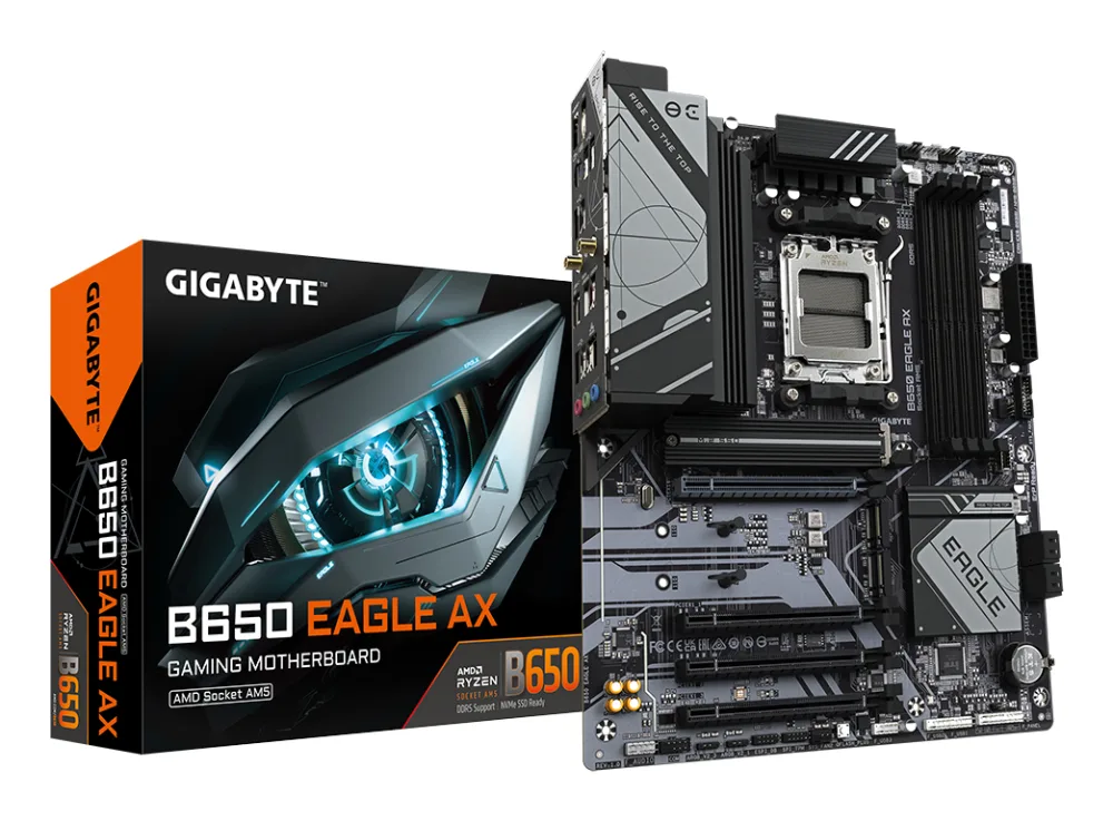 Gigabyte MB B650 EAGLE AXAM5; 4xDDR5; up to 256GB,(up to 8000MHz); 4x SATA,3xM.2, DP, HDMI