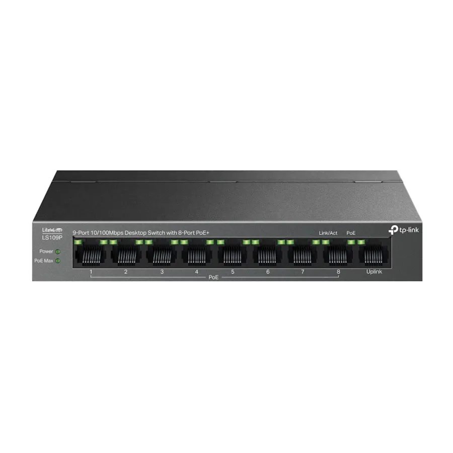 Switch TP-Link Omada 9-Port 10/100 Desktop 8-Port PoE+ LS109P