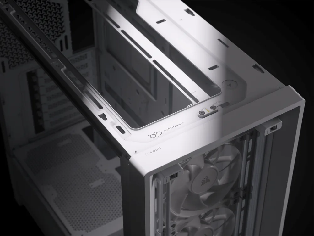 CORSAIR FRAME 4000D RS Case3xRS120 fans, 360mm radiator170mm cooler, 430mm GPU, ATX, White
