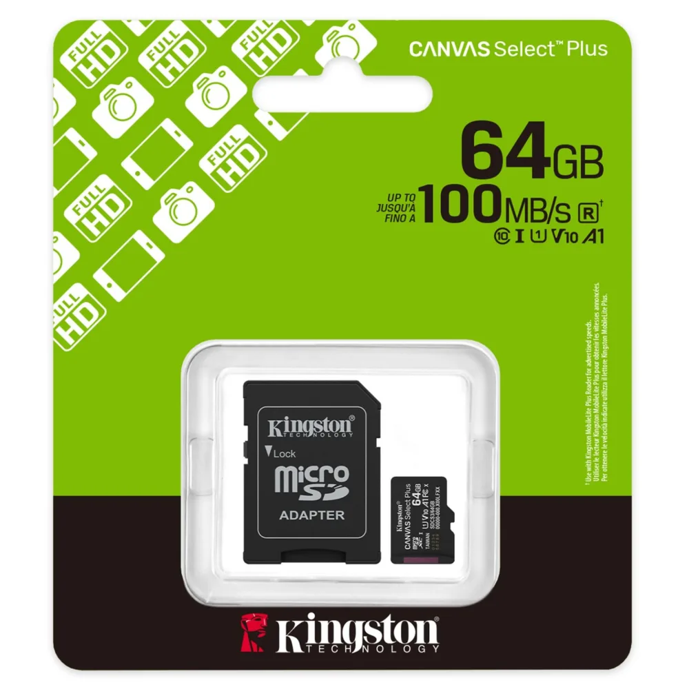 Kingston MicroSD 64GB Canvas Select Plus