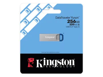 Kingston FD 256GB DTKN USB3.2 DataTraveler Kyson Stylish Capless Metal Case,220MB/s read