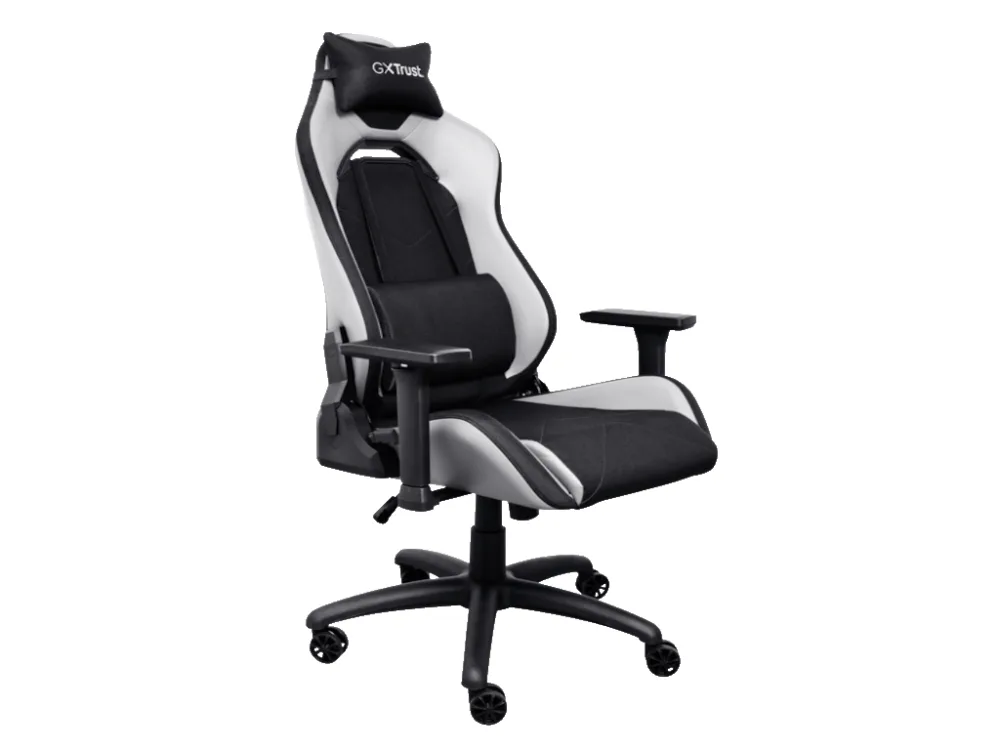 Trust GXT 714W gaming stolica RUYA, crno-bijela, udobna,podesiva, ergonomska, eko materijal
