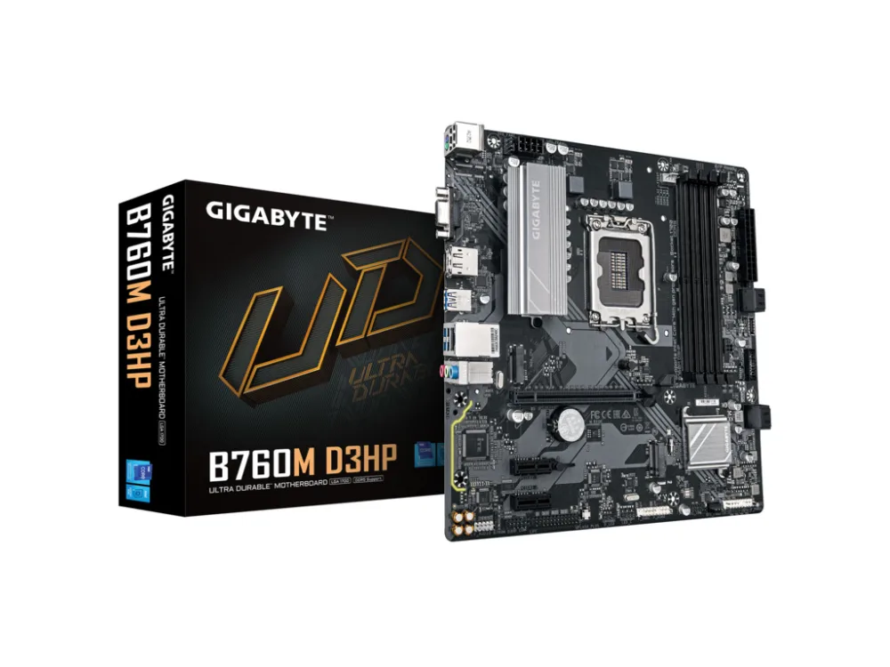 Gigabyte MB B760M D3HP LGA1700; 4xDDR5; 2xM.2,4xSATA HDMI, DP, D-Sub,LAN chip,12x USB,  mATX